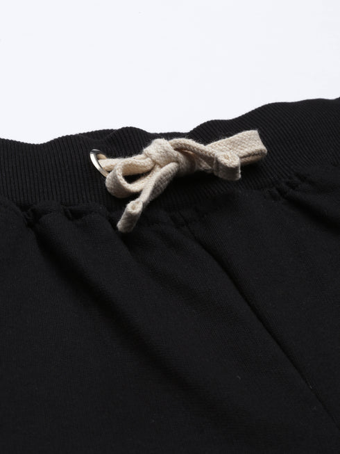 Grey & Black Solid Lounge Wear